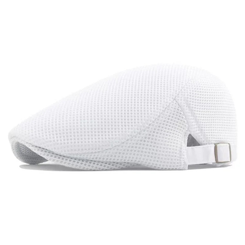 Men Mesh Newsboy Caps British Painters Hats Spring and Summer Ventilate Berets Adjustable Flat Cap Hip Hop Berets