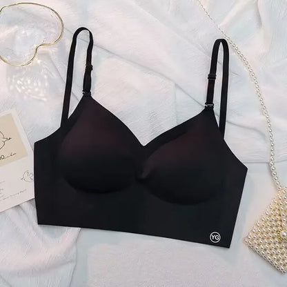 UBAU Summer Sexy Bra Women's Slim U-shaped Seamless Backless Underwear Triangle Cup Gathering Bra Women's Sexy Lingerie