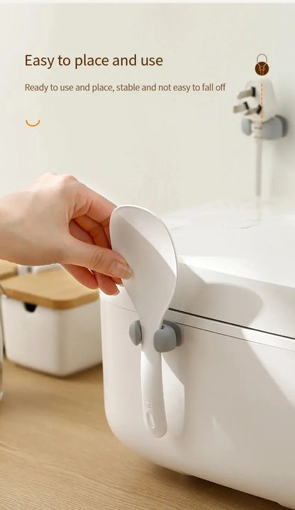 Rice Spoon Holder Silicone Storage Rack, Kitchen Wall-Mounted Cooker Spoon Shelf, Placement Rack