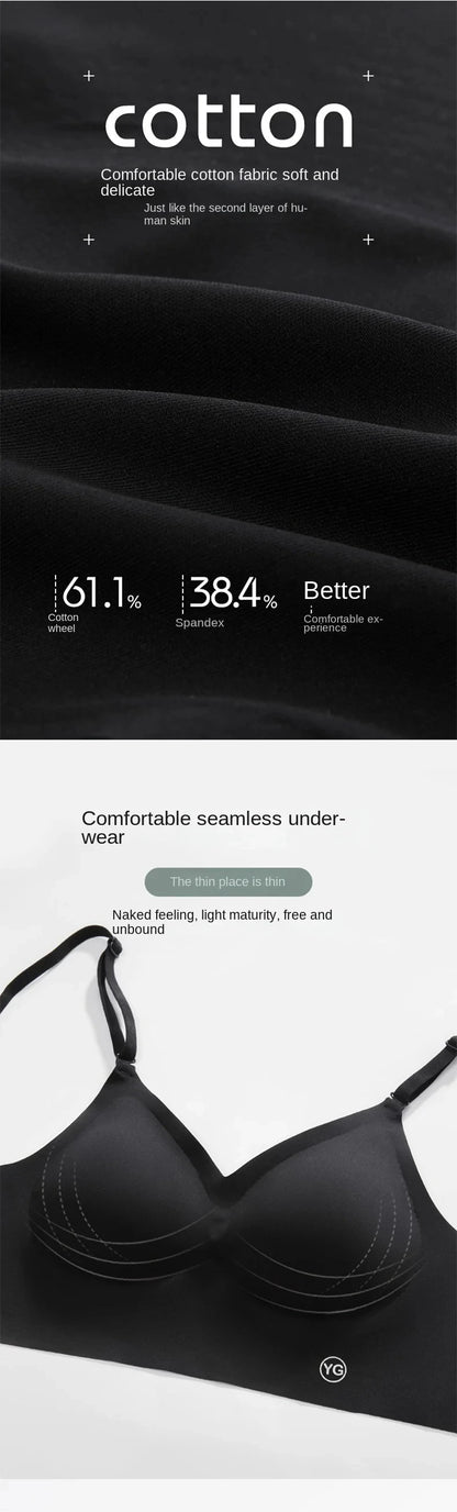 UBAU Summer Sexy Bra Women's Slim U-shaped Seamless Backless Underwear Triangle Cup Gathering Bra Women's Sexy Lingerie