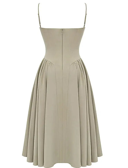 New Fashion Sexy Backless One Cut Collar Strap Solid Color Slim Fit Dress For Women,4 Colors