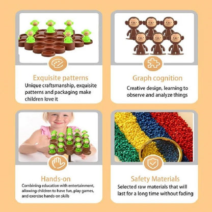 Monkey Balance Tree Focus Balance Training Children's Toys Folding Music Series Parent Child Interactive Board Game COLOR RANDOM