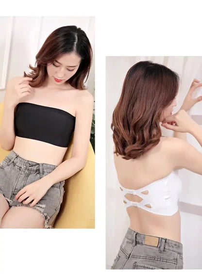 Seamless One-piece Tube Tops Women Removable Pads Intimates Basic Black/White/Skin Womens Strapless Bra Bandeau Sexy Lingerie