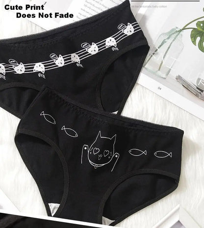 5Pcs/set Cotton Cartoon Cute Panties Girls' Short Underwear For Women Ladies Pantys Female Soft Underpants Sexy Lingerie M-XL