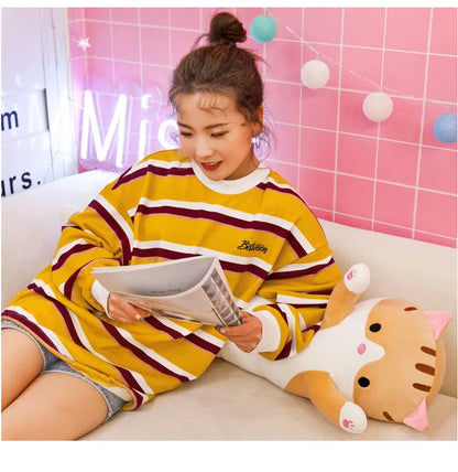 50-70cm Long Cat Plush Toys Cute Animal Cat Creative Long Soft Toys Office Break Nap Sleeping Pillow Stuffed Gift Doll For Kids