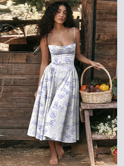 Elegant Wedding Events Corset Dress Sexy Strapless Pleated A-line Midi Party Dresses For Women Summer Female Clothing 2024