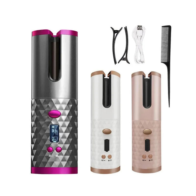 Portable Automatic Charging Hair Curler Smart Wireless Hair Styling Tool Travel Friendly Lazy Girl Hair Curler Salon Accessory