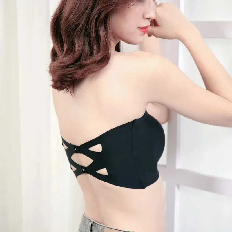Seamless One-piece Tube Tops Women Removable Pads Intimates Basic Black/White/Skin Womens Strapless Bra Bandeau Sexy Lingerie