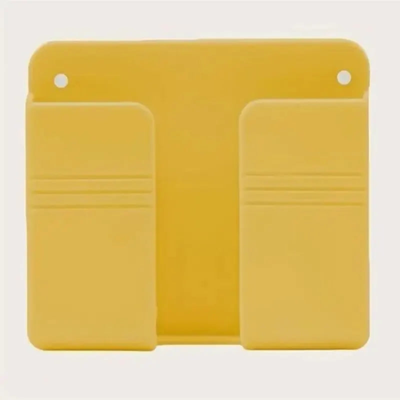 2PCS Wall Mounted Mobile Phone Charging Case Holder with Adhesive Remote Control Base Non Perforated Wall Storage Rack Base