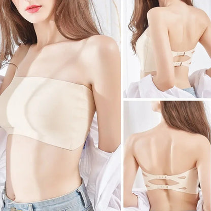 Seamless One-piece Tube Tops Women Removable Pads Intimates Basic Black/White/Skin Womens Strapless Bra Bandeau Sexy Lingerie