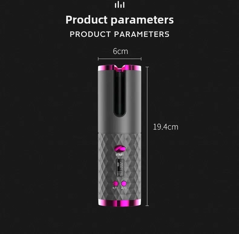 Portable Automatic Charging Hair Curler Smart Wireless Hair Styling Tool Travel Friendly Lazy Girl Hair Curler Salon Accessory