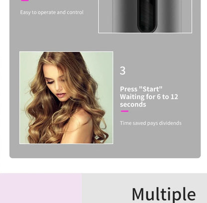 Wireless Curling Iron Cordless Curling Wand Adjustable Temperature Fast Heating Long-Lasting Battery Portable Travel Hair Styler