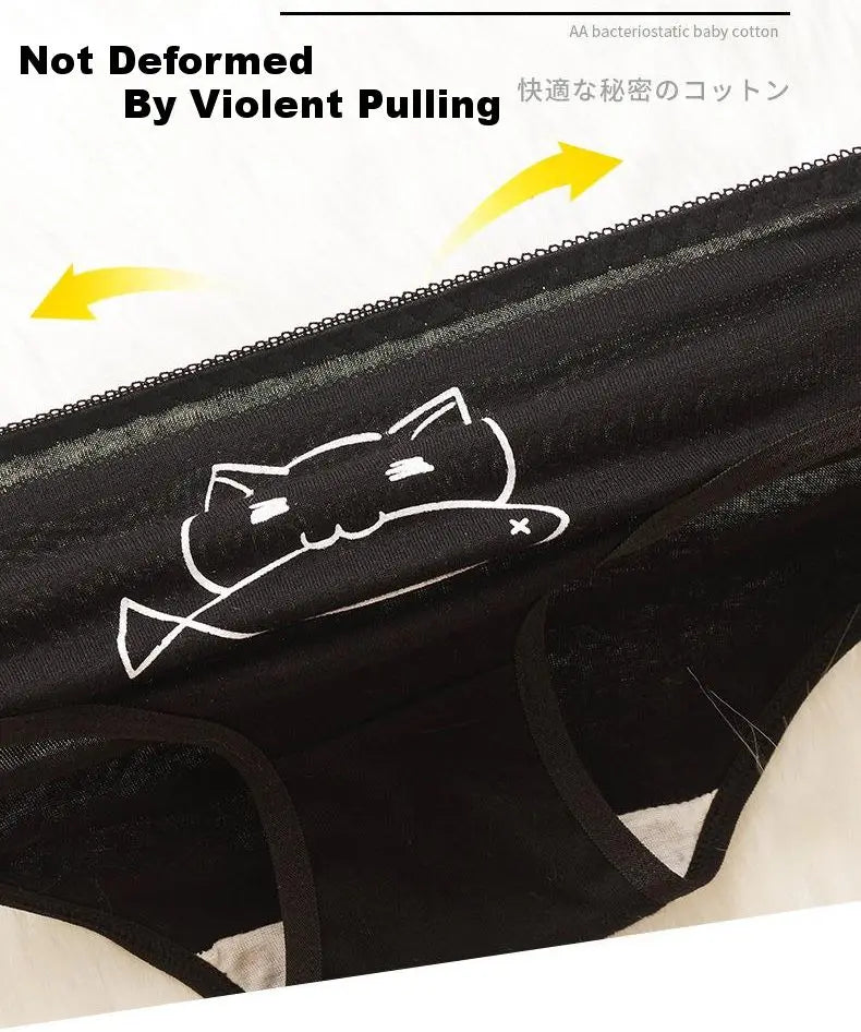 5Pcs/set Cotton Cartoon Cute Panties Girls' Short Underwear For Women Ladies Pantys Female Soft Underpants Sexy Lingerie M-XL