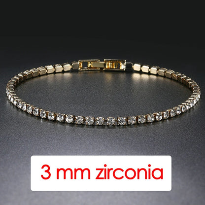 Women's Tennis Bracelet Hip Hop Trendy AAA+ Cubic Zirconia Silver Color Teen Girl Crystal Chain on The Hand Wedding Jewelry H086