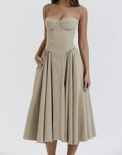 New Fashion Sexy Backless One Cut Collar Strap Solid Color Slim Fit Dress For Women,4 Colors