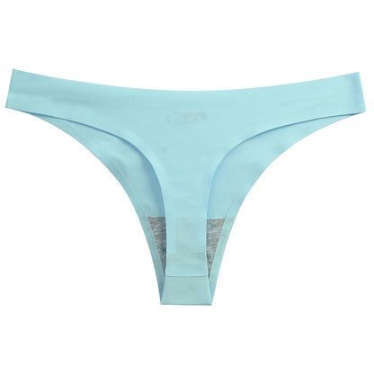 Women Thong Women's Panties Seamless Underwear Silk G-string Thongs Sexy Lingerie Female Tanga Solid Sport Underpants T-back