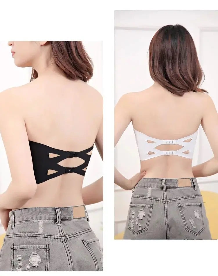 Seamless One-piece Tube Tops Women Removable Pads Intimates Basic Black/White/Skin Womens Strapless Bra Bandeau Sexy Lingerie