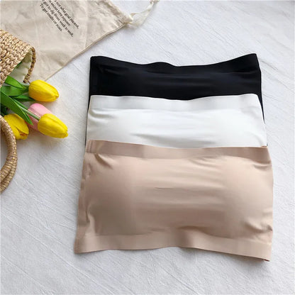Seamless One-piece Tube Tops Women Removable Pads Intimates Basic Black/White/Skin Womens Strapless Bra Bandeau Sexy Lingerie