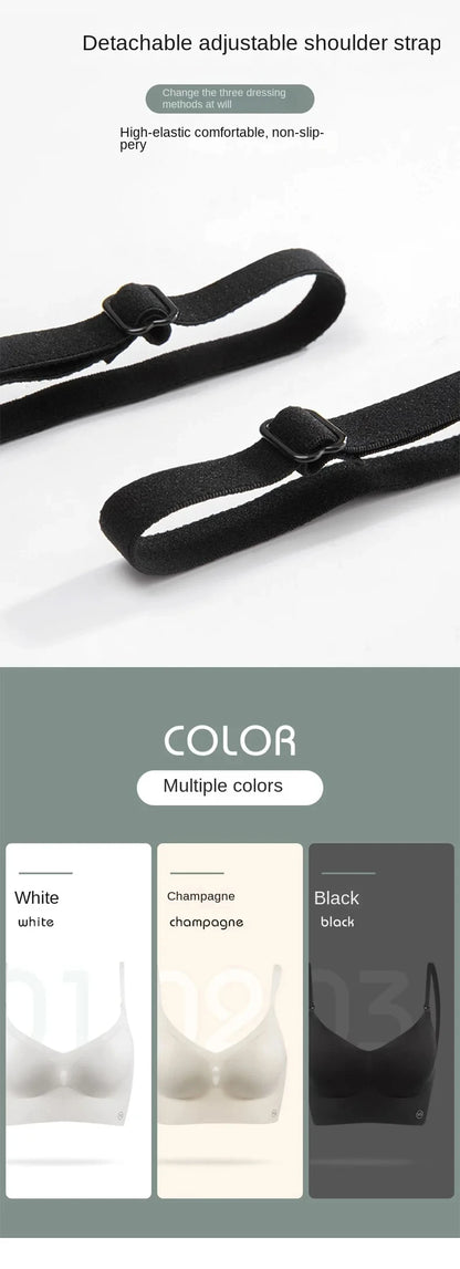UBAU Summer Sexy Bra Women's Slim U-shaped Seamless Backless Underwear Triangle Cup Gathering Bra Women's Sexy Lingerie